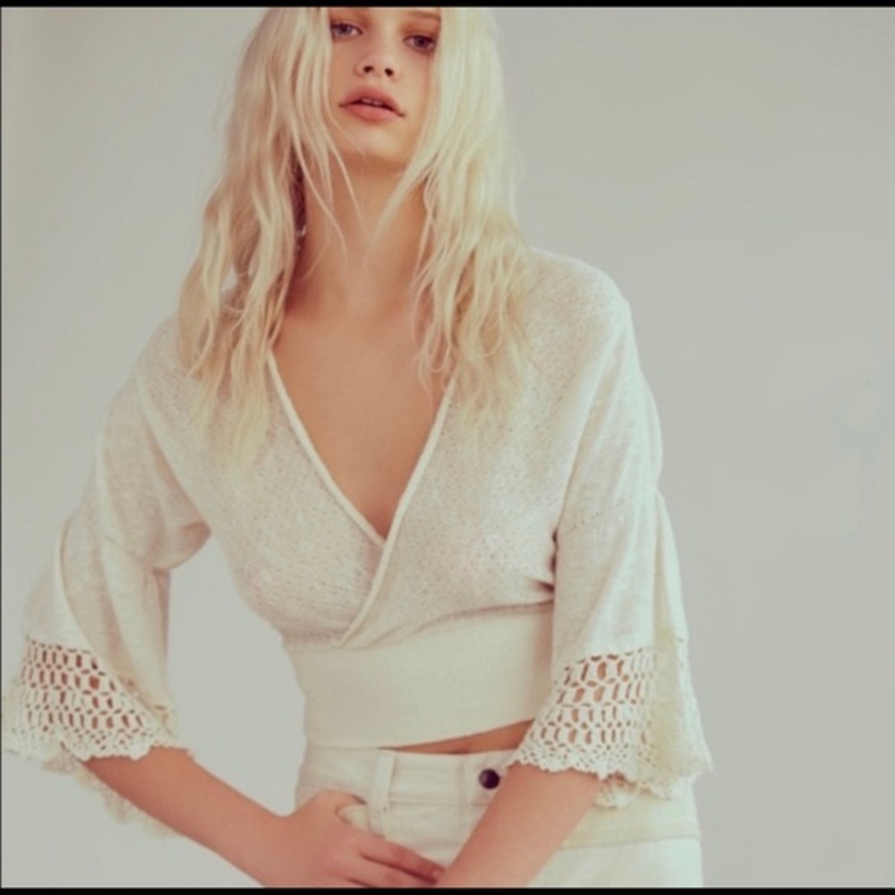 NWT Free People Moonlight Dancer Crochet Wrap Top